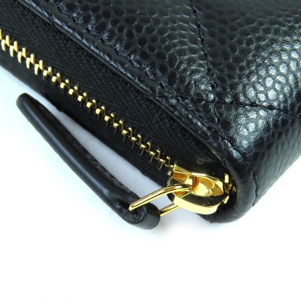 CHANEL Authentic Black Caviar Leather Logo Wallet - Picture 5 of 9